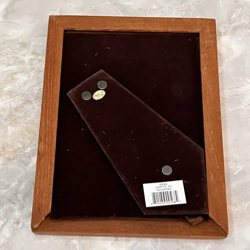 Vintage Wooden Frame Table Top Wall Oak Wood 5 x 7 inch Modern MCM